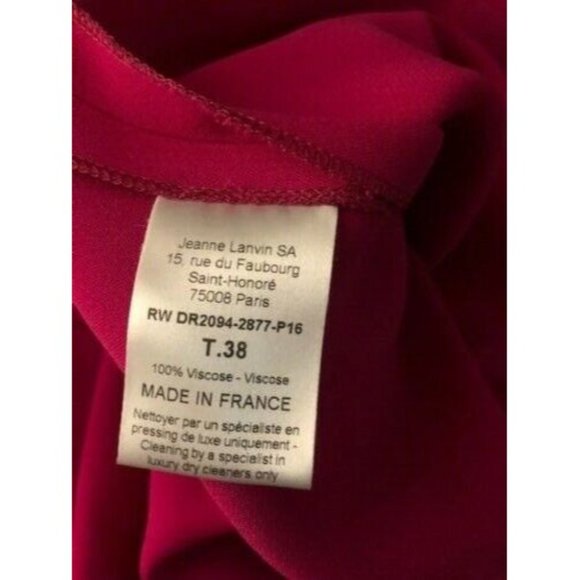 NWT $6K LANVIN FUCHSIA ASYMMETRICAL ONE-SHOULDER RUFFLE GOWN SIZE FR 38 US 8 - Picture 10 of 10